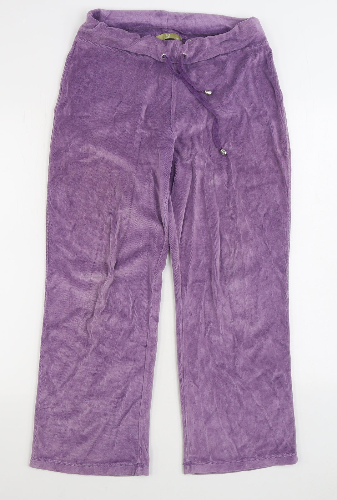 TU Womens Purple Cotton Jogger Trousers Size 10 L29 in Regular Drawstring