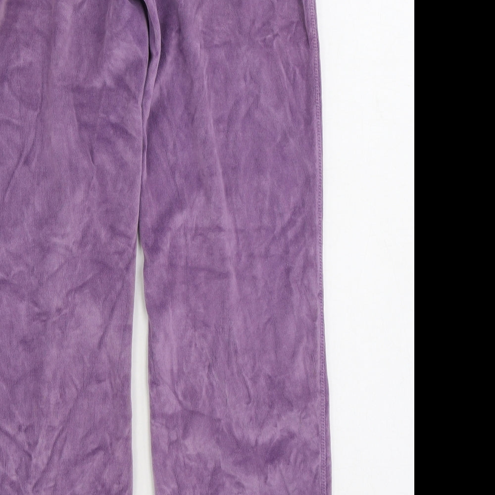 TU Womens Purple Cotton Jogger Trousers Size 10 L29 in Regular Drawstring