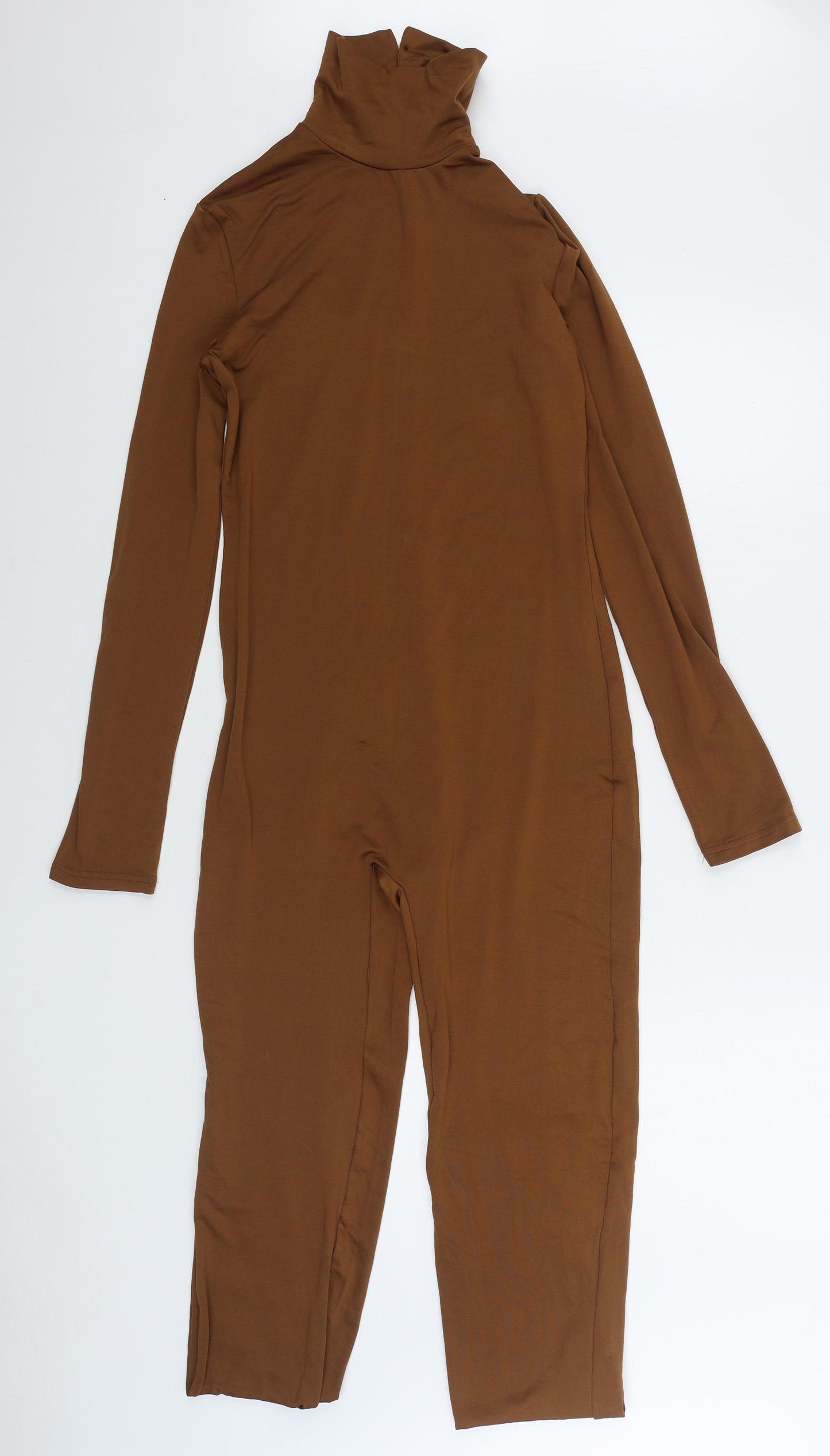 Preworn Womens Brown Polyester Catsuit One-Piece Size XL Zip