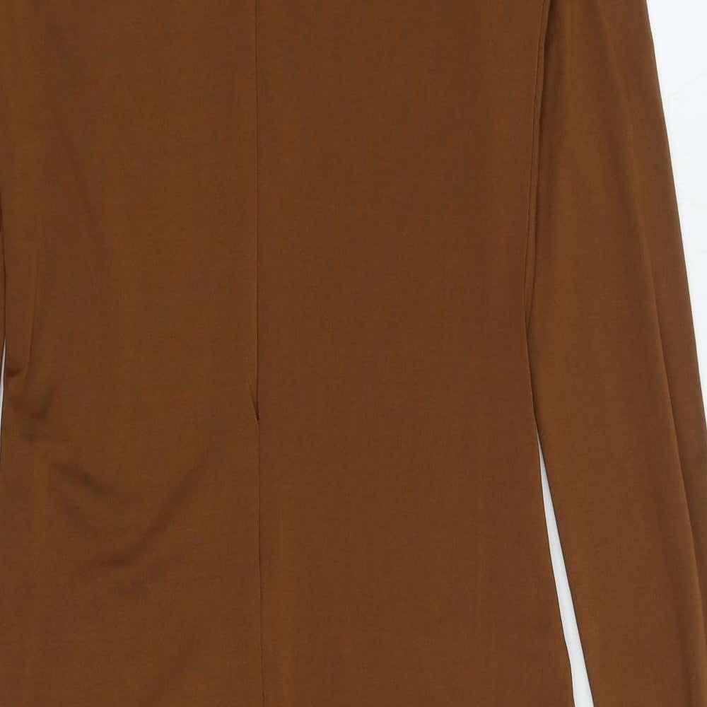 Preworn Womens Brown Polyester Catsuit One-Piece Size XL Zip