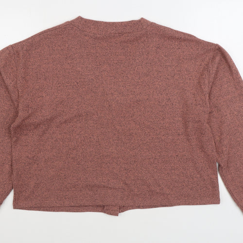 George Womens Pink V-Neck Polyester Cardigan Jumper Size L