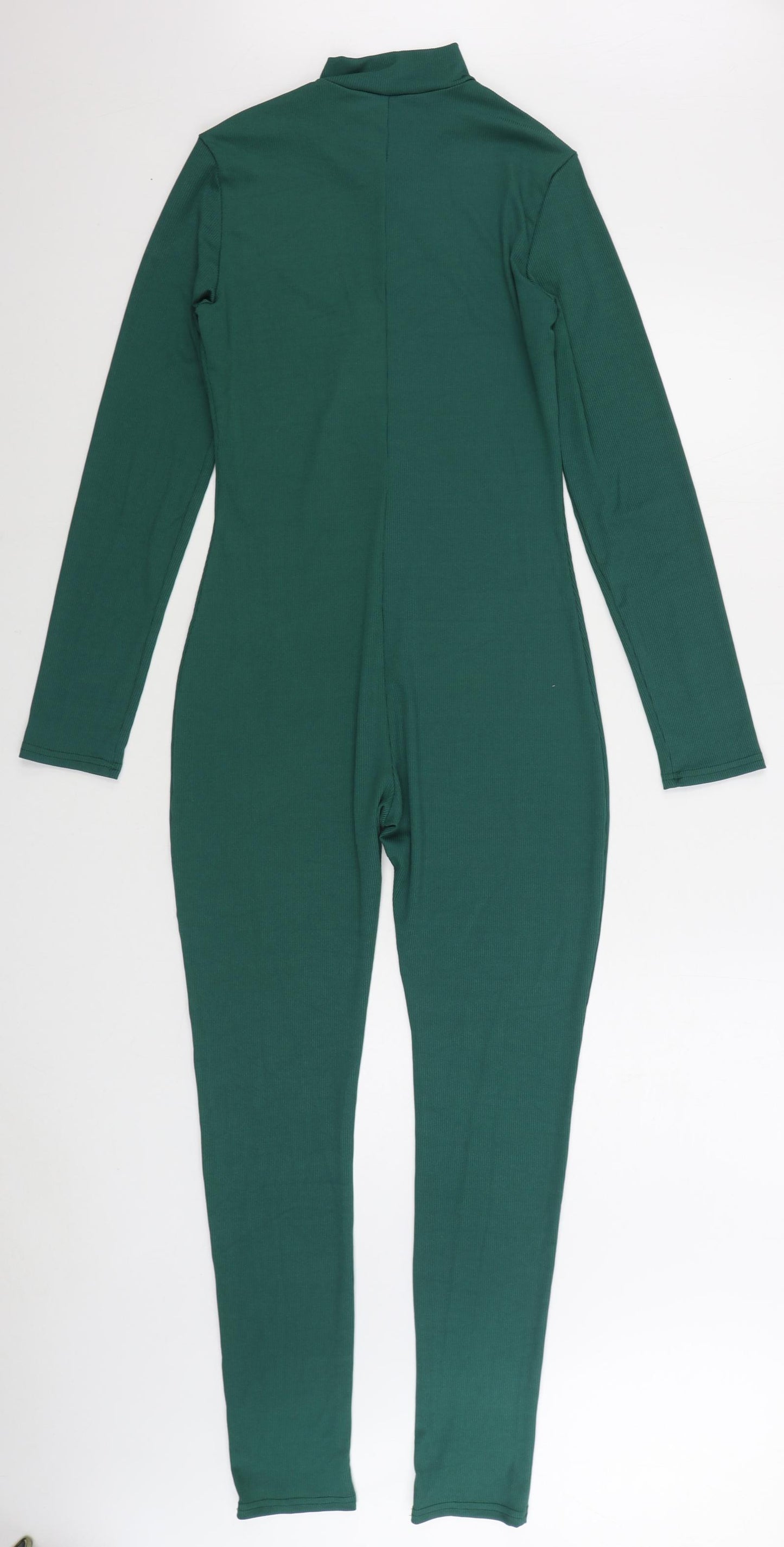 Preworn Womens Green Polyester Catsuit One-Piece Size L Zip