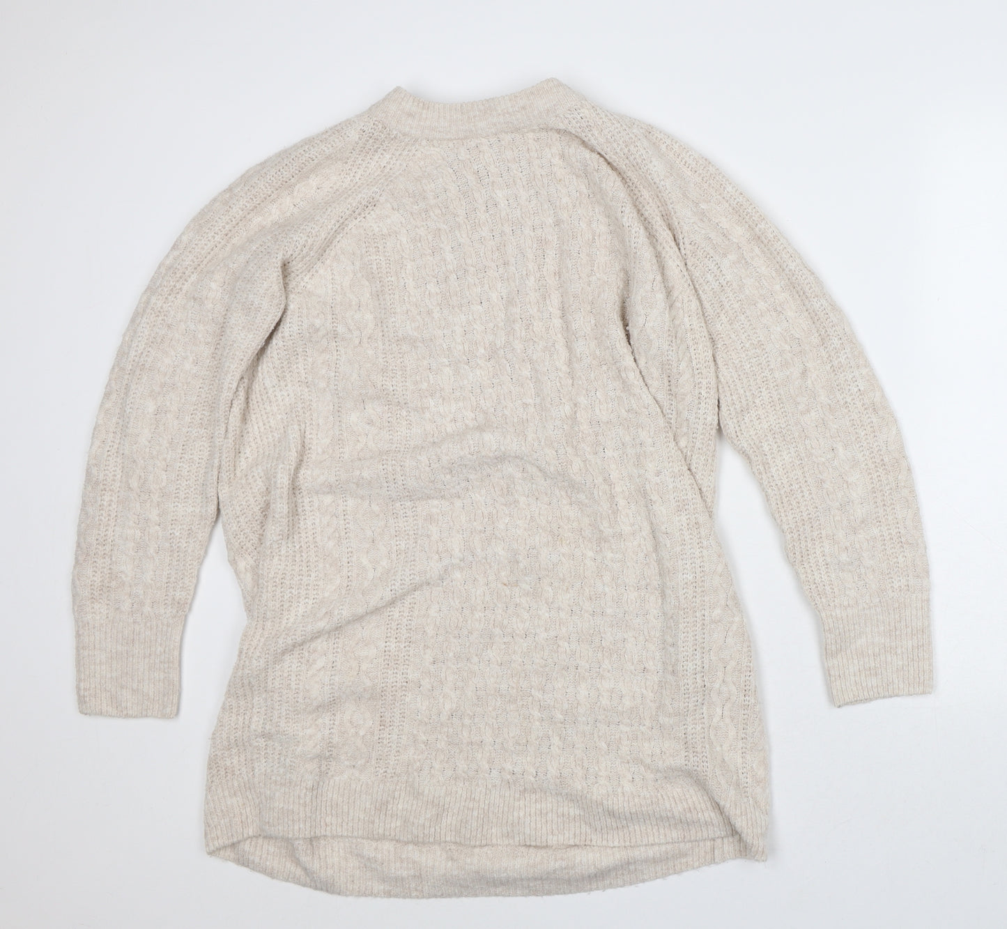 George Womens Beige Acrylic Jumper Dress Size 12 Mock Neck