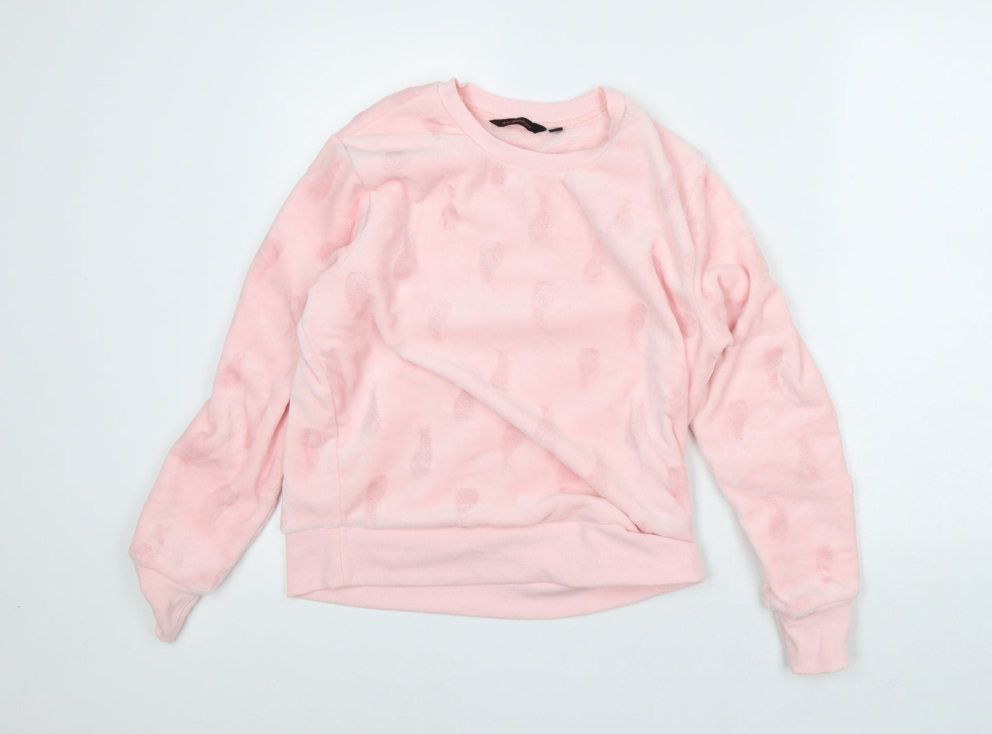 Ann Summers Womens Pink Geometric Polyester Pullover Sweatshirt Size 8 - Fluffy