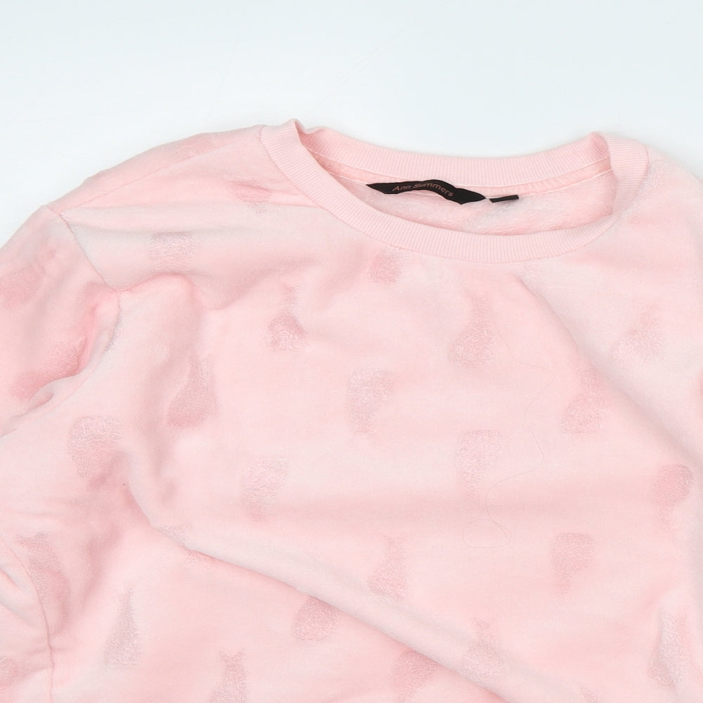 Ann Summers Womens Pink Geometric Polyester Pullover Sweatshirt Size 8 - Fluffy