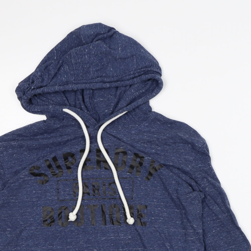 Superdry Womens Blue Cotton Pullover Hoodie Size XS - Paris