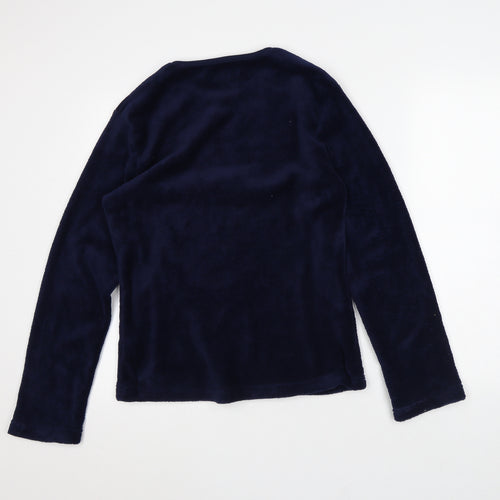 Hudson Bay Womens Blue Polyester Pullover Sweatshirt Size M