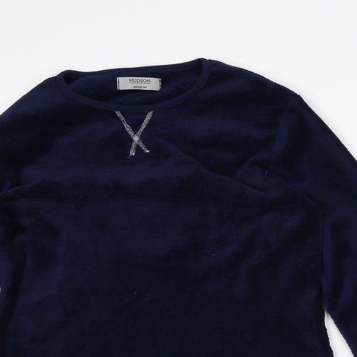 Hudson Bay Womens Blue Polyester Pullover Sweatshirt Size M
