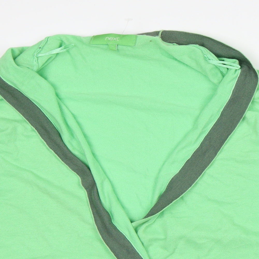 NEXT Womens Green Round Neck Striped Cotton Wrap Jumper Size 12