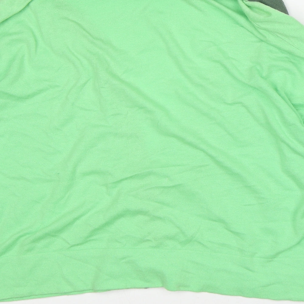 NEXT Womens Green Round Neck Striped Cotton Wrap Jumper Size 12