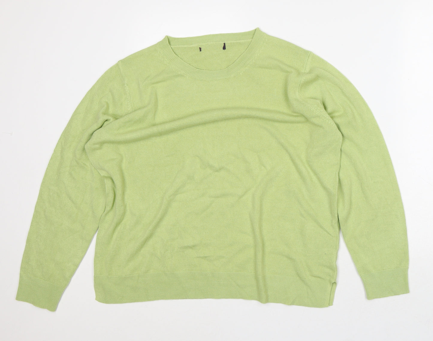 Marks and Spencer Womens Green Round Neck Acrylic Pullover Jumper Size 20