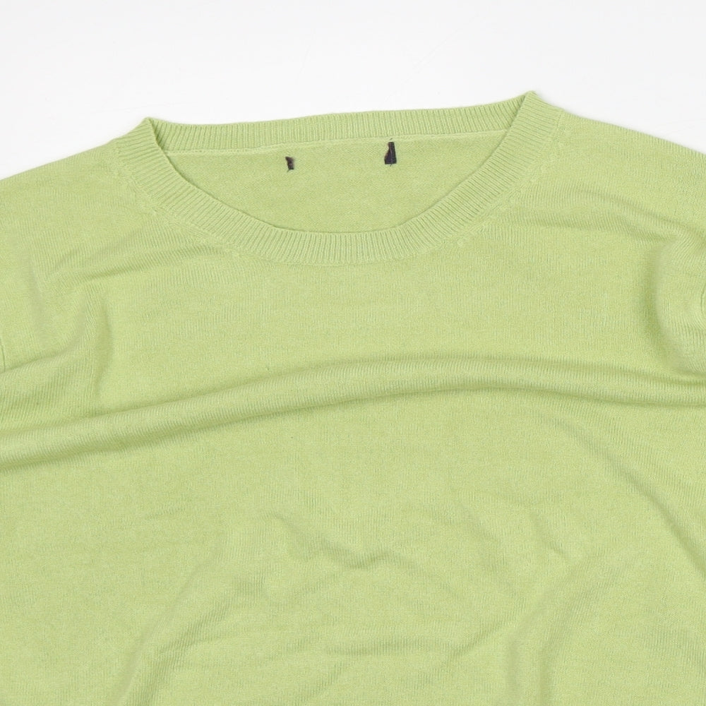 Marks and Spencer Womens Green Round Neck Acrylic Pullover Jumper Size 20
