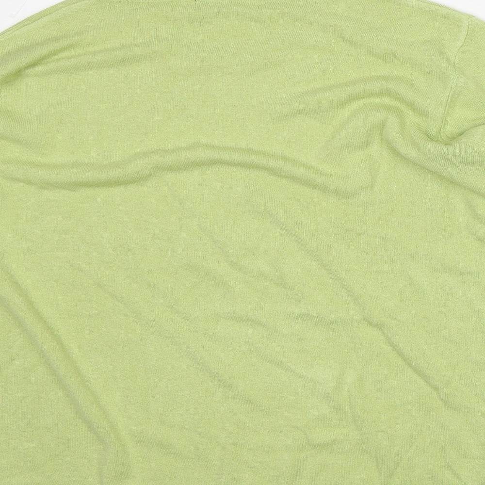 Marks and Spencer Womens Green Round Neck Acrylic Pullover Jumper Size 20