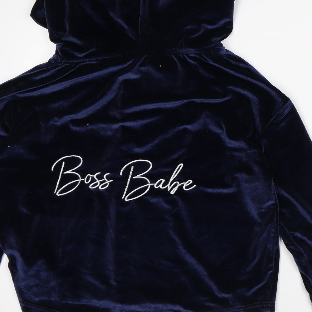 Ann Summers Womens Blue Polyester Pullover Hoodie Size 6 - Boss Babe