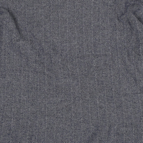 Max Studios Womens Blue Herringbone Polyester Pullover Sweatshirt Size M