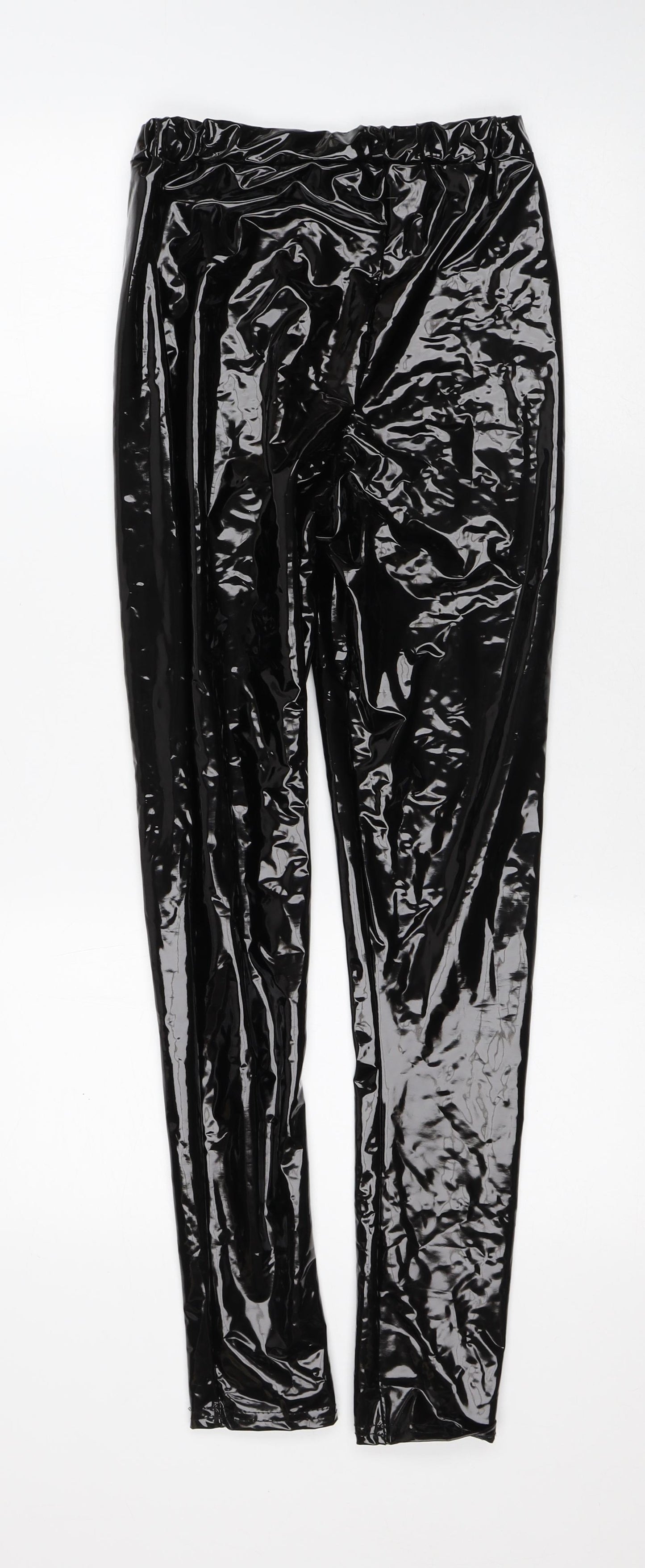 Preworn Womens Black Polyester Capri Trousers Size 8 L28 in Regular