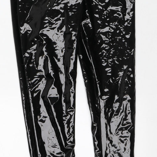 Preworn Womens Black Polyester Capri Trousers Size 8 L28 in Regular