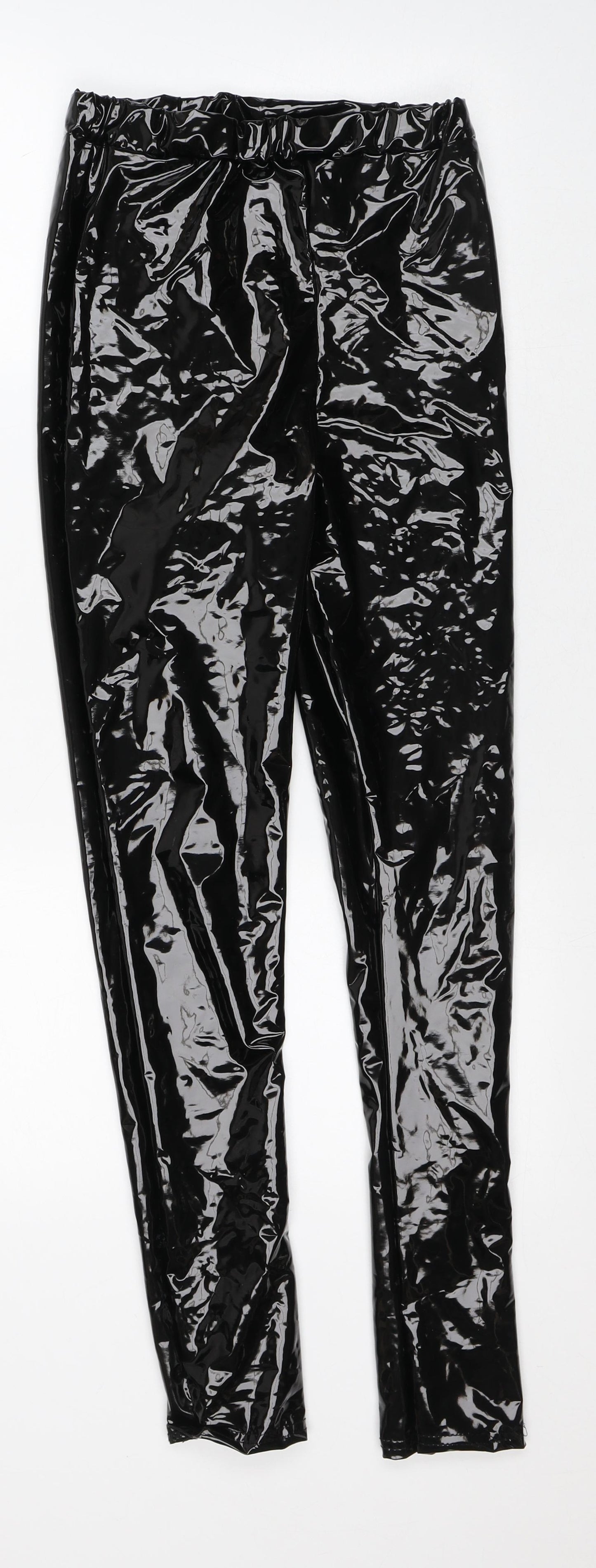 Preworn Womens Black Polyester Capri Trousers Size 8 L28 in Regular