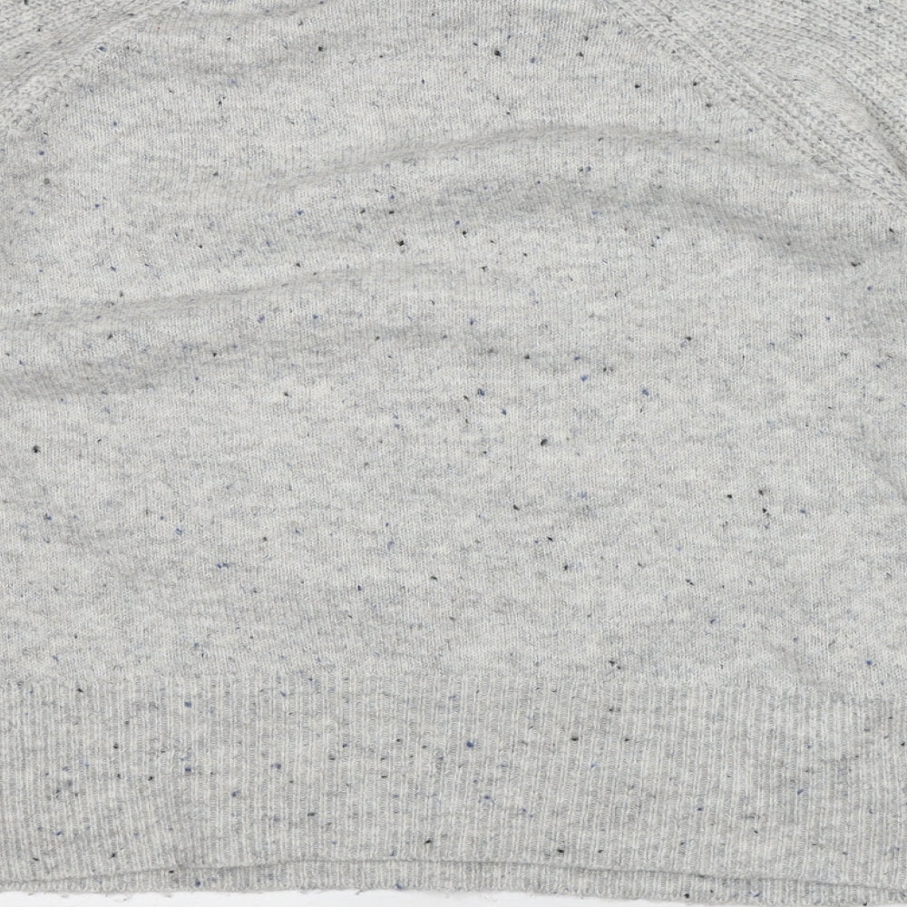 Marks and Spencer Mens Grey Mock Neck Geometric Acrylic Pullover Jumper Size M