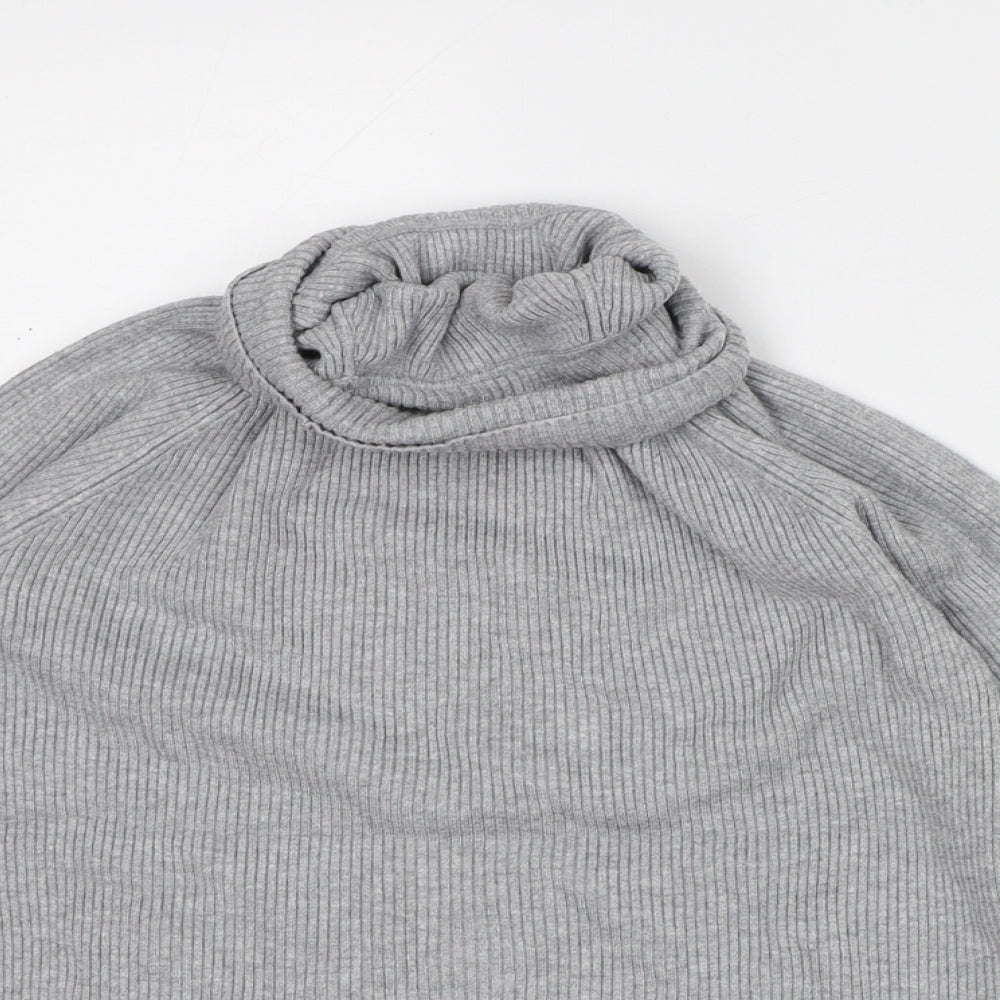 Marks and Spencer Womens Grey Roll Neck Viscose Pullover Jumper Size 14