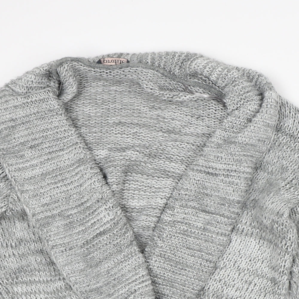 Profile Womens Grey V-Neck Acrylic Pullover Jumper Size 16