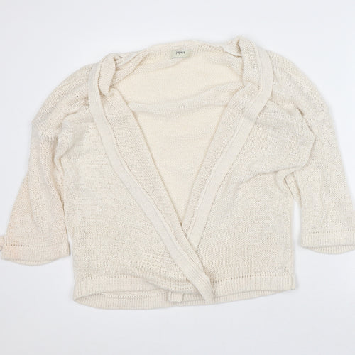 Papaya Womens Beige Round Neck Acrylic Cardigan Jumper Size L