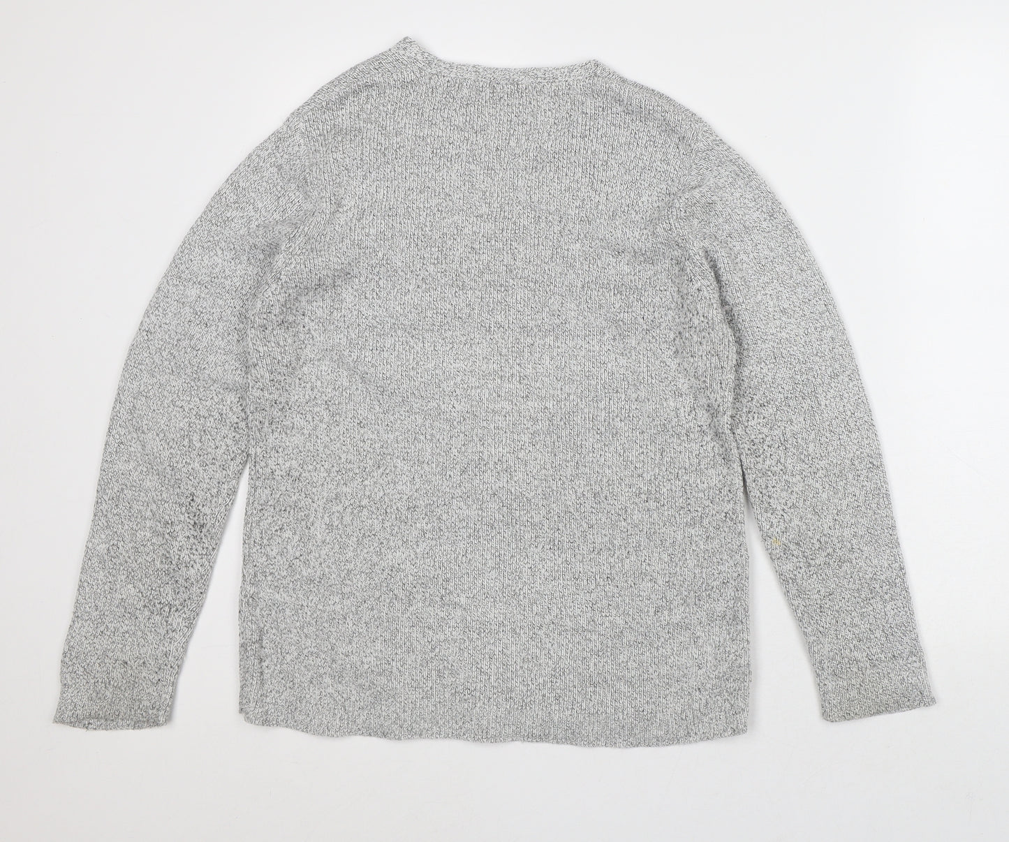 Berketex Womens Grey V-Neck Geometric Acrylic Pullover Jumper Size 14