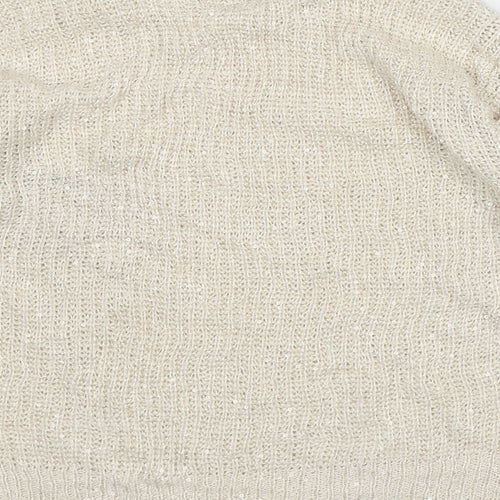 Atmosphere Womens Beige Crew Neck Polyester Pullover Jumper Size 10