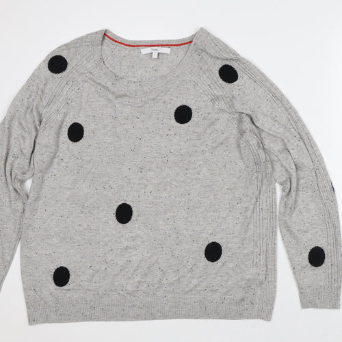 NEXT Womens Grey Round Neck Polka Dot Polyester Pullover Jumper Size L