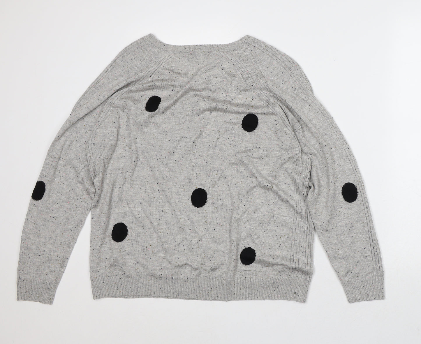 NEXT Womens Grey Round Neck Polka Dot Polyester Pullover Jumper Size L