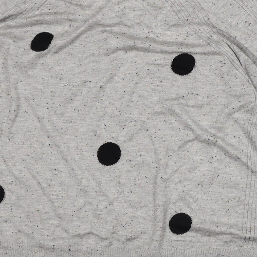 NEXT Womens Grey Round Neck Polka Dot Polyester Pullover Jumper Size L