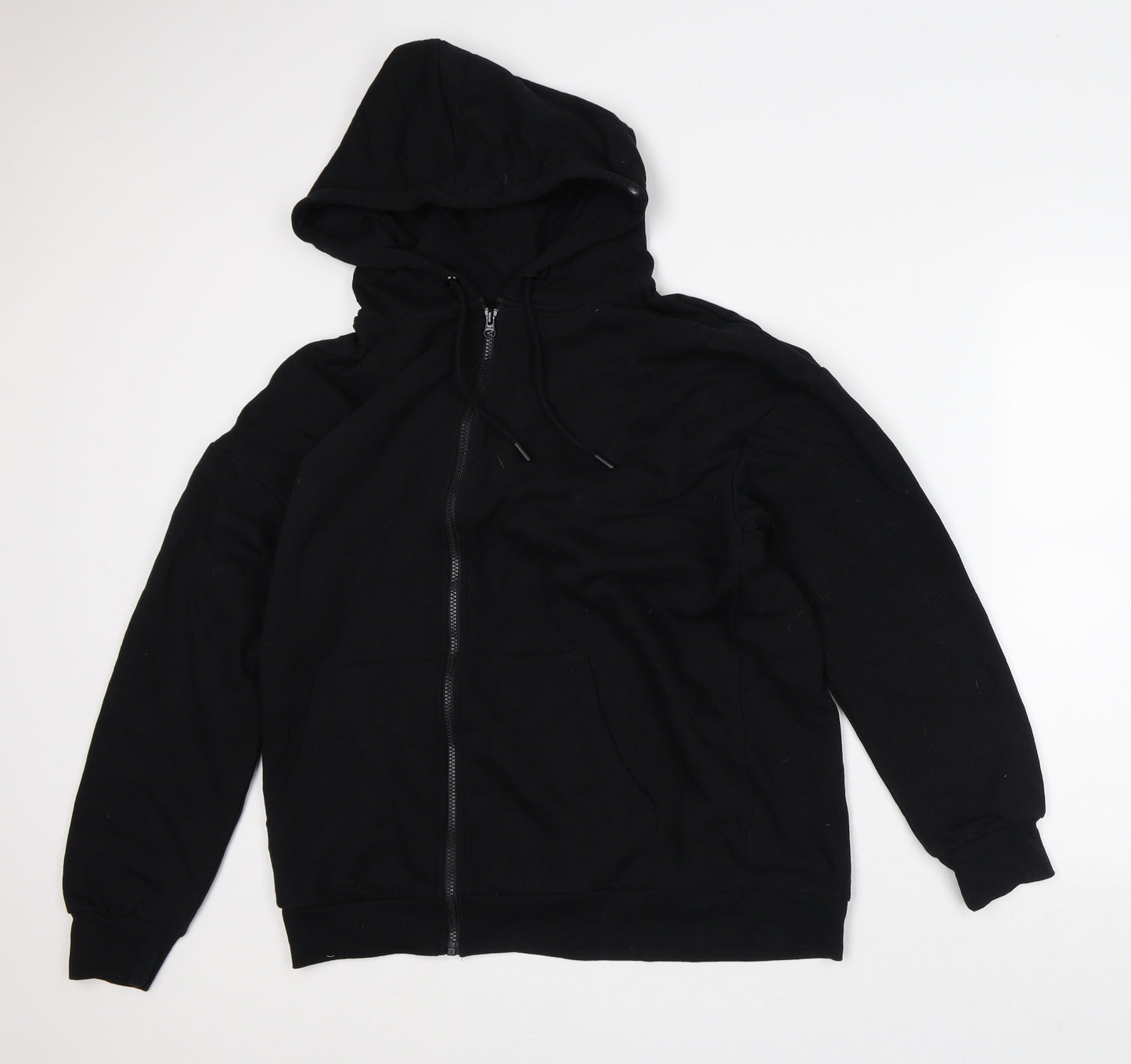 George Womens Black Cotton Full Zip Hoodie Size 16 Zip