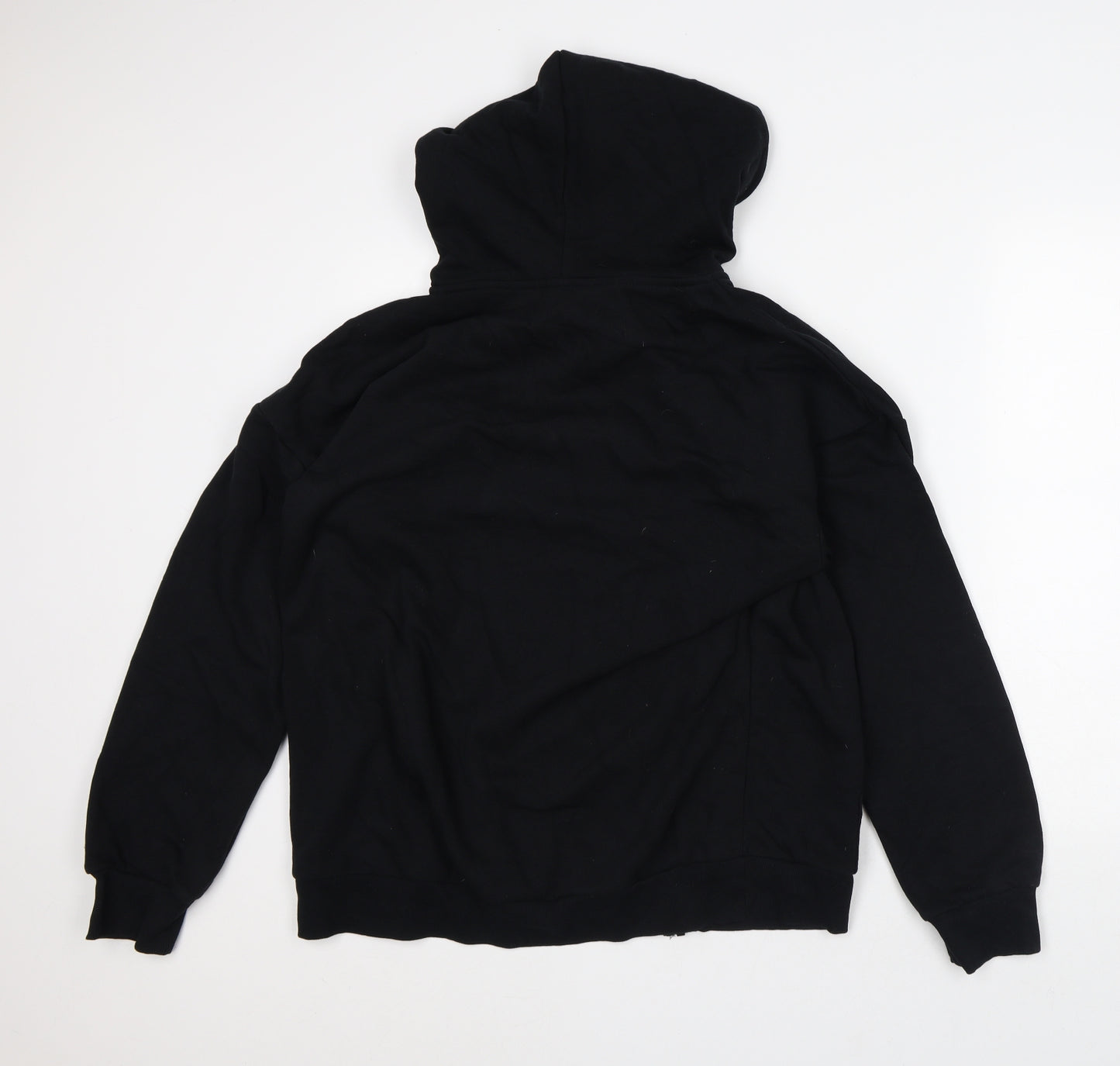 George Womens Black Cotton Full Zip Hoodie Size 16 Zip