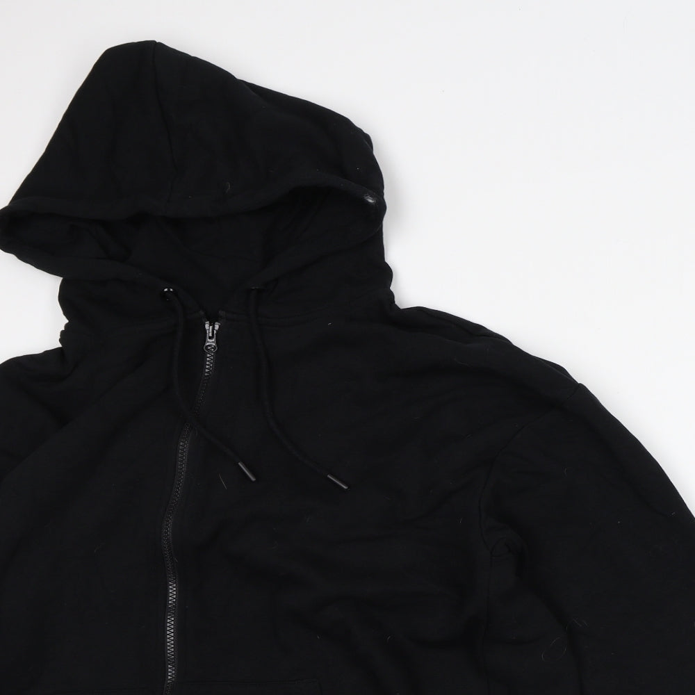 George Womens Black Cotton Full Zip Hoodie Size 16 Zip