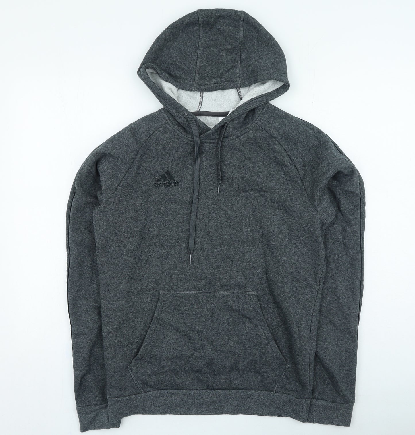 adidas Mens Grey Cotton Pullover Hoodie Size S