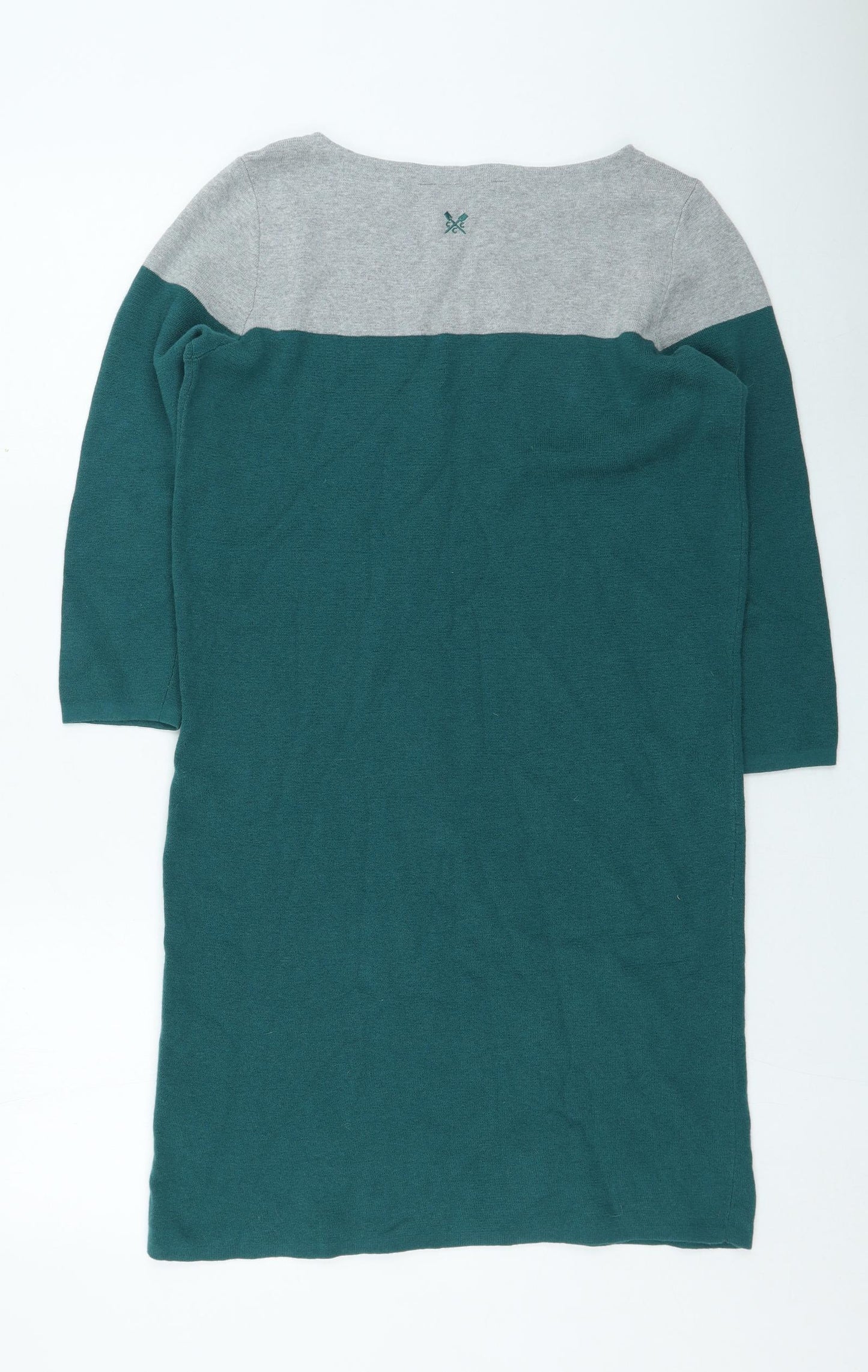 Crew Clothing Womens Green Cotton Jumper Dress Size 10 Round Neck