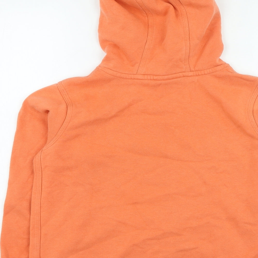 Nike Womens Orange Cotton Pullover Hoodie Size L