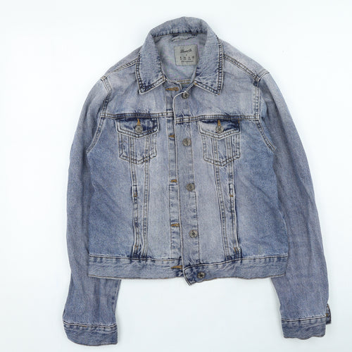 Denim & Co. Womens Blue Jacket Size 8 Button
