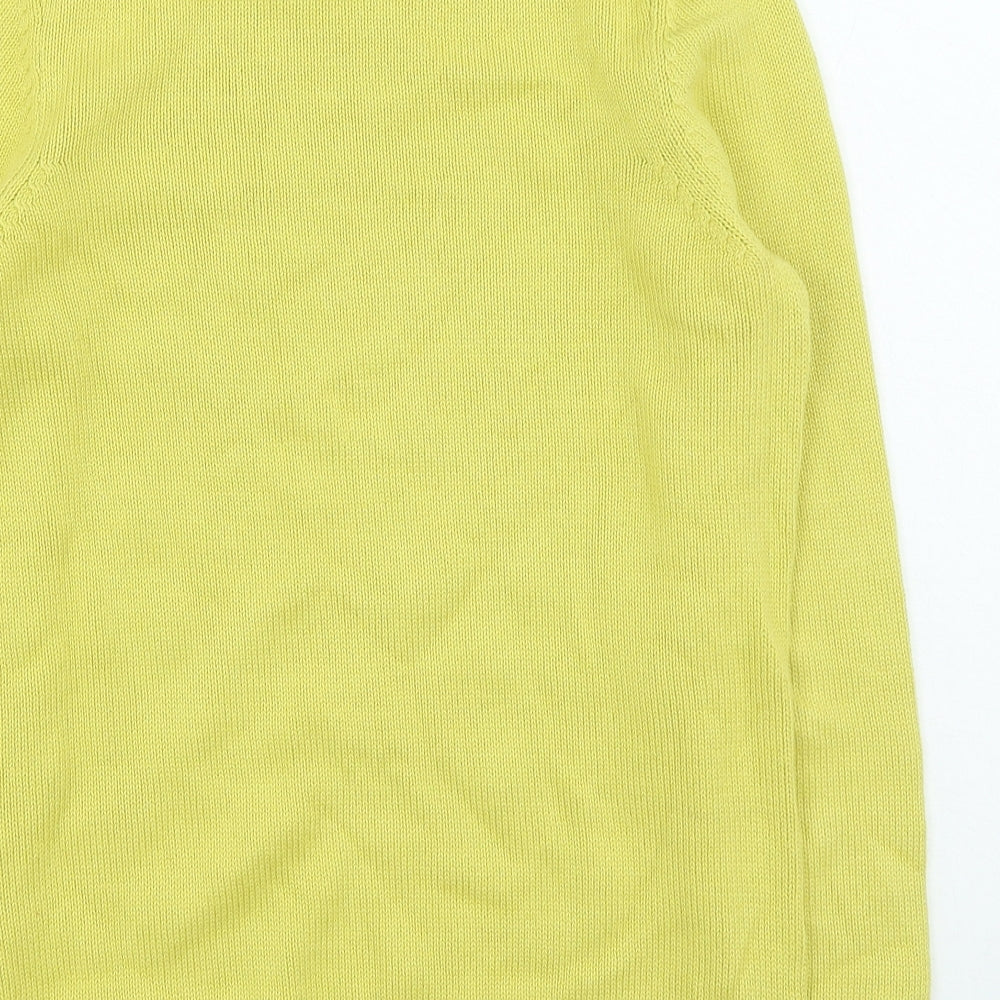 BHS Womens Yellow Round Neck Cotton Pullover Jumper Size 8