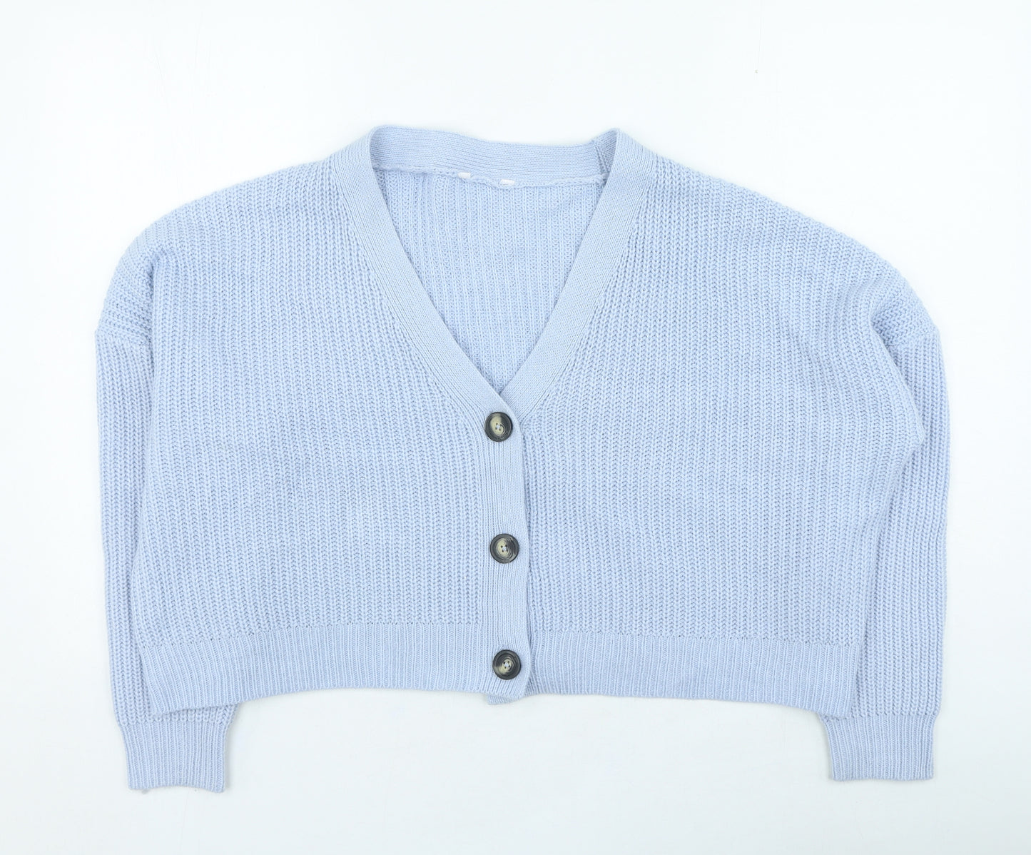 Pep & Co Womens Blue V-Neck Acrylic Cardigan Jumper Size L