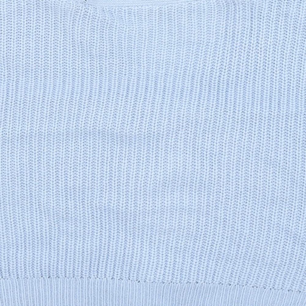 Pep & Co Womens Blue V-Neck Acrylic Cardigan Jumper Size L