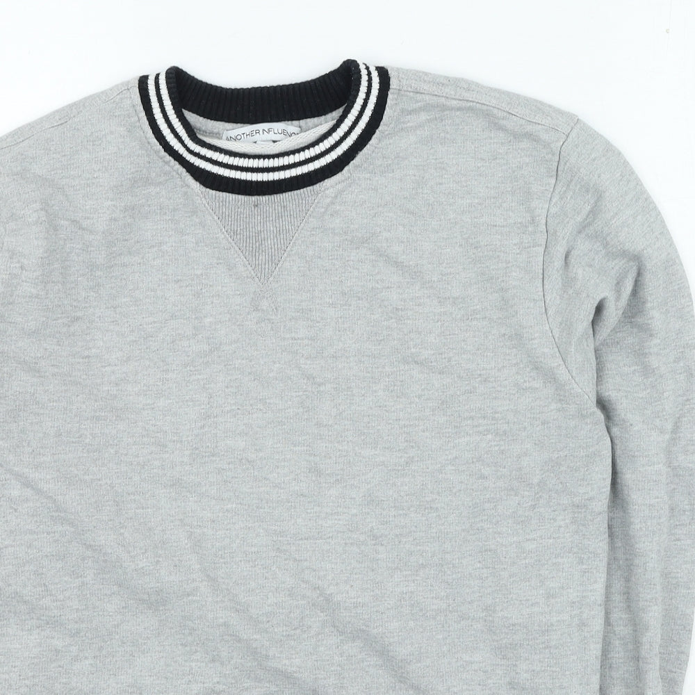 Another influence Mens Grey Cotton Pullover Sweatshirt Size M