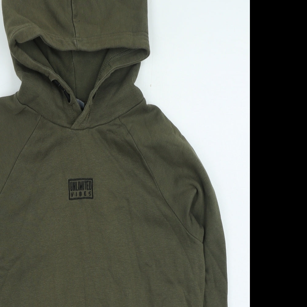 George Boys Green Cotton Pullover Hoodie Size 12-13 Years - Unlimited vibes