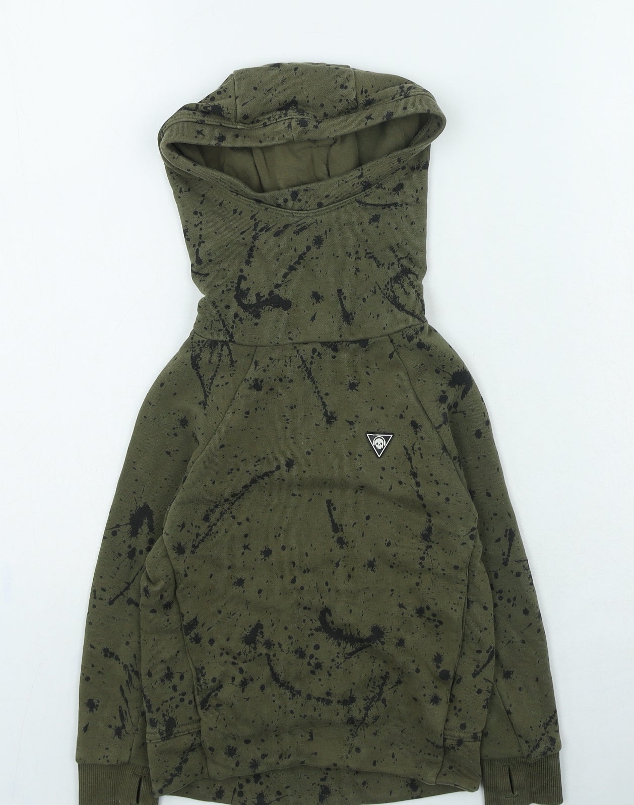 NEXT Boys Green Geometric Cotton Pullover Hoodie Size 3-4 Years