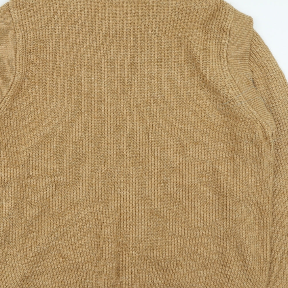 George Womens Brown Round Neck Acrylic Pullover Jumper Size XL
