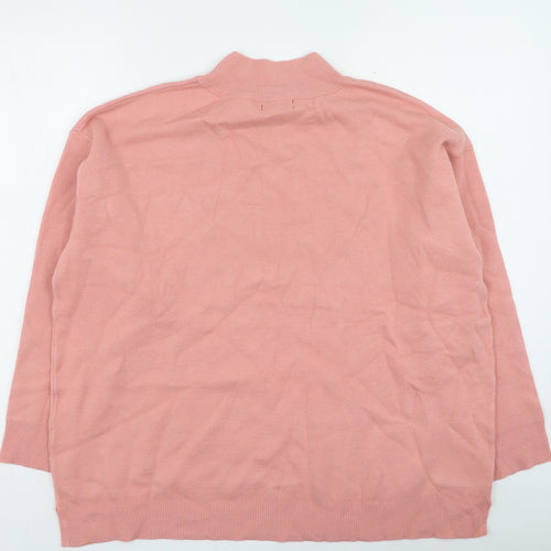 Primark Womens Pink High Neck Viscose Pullover Jumper Size XL