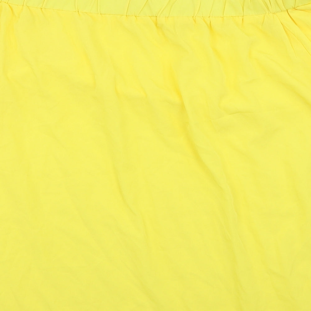 Pep & Co Womens Yellow Polyester Basic Blouse Size L Off the Shoulder