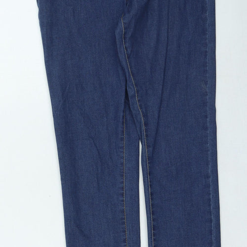 Denim & Co. Womens Blue Cotton Skinny Jeans Size 12 L28 in Regular Button