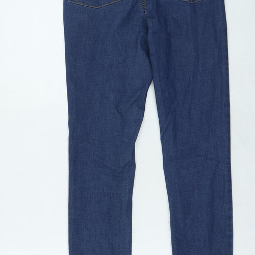 Denim & Co. Womens Blue Cotton Skinny Jeans Size 12 L28 in Regular Button