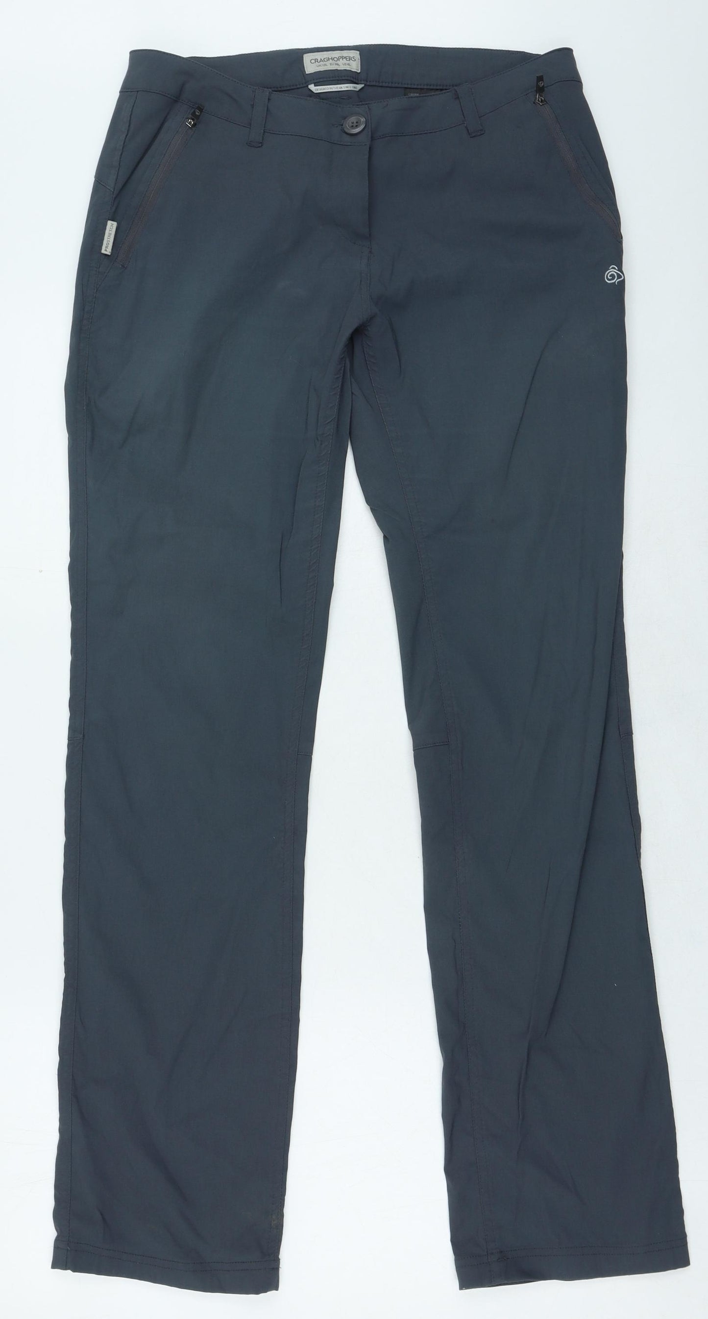 Craghoppers Womens Blue Polyamide Cargo Trousers Size 10 L32 in Regular Button